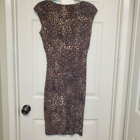 Lauren Ralph Lauren Animal Print Faux Wrap Dress Size 4 - Picture 5 of 10